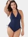 Barts Solid Halter One Piece női fürdőruha sötétkék színben 1