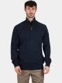 Fjallraven Övik Lite Half Zip M férfi kötött pulóver sötétkék színben 1