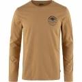 Fjallraven Forever Nature Badge LS M férfi hosszú ujjú póló barna színben 1