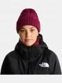 The North Face W Oh Mega Beanie női kötött sapka bordó színben 1