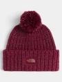 The North Face Cozy Chunky Cabin Beanie bojtos sapka bordó színben 1