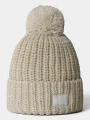 The North Face Cozy Chunky Cabin Beanie bojtos sapka homok színben 1
