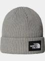 The North Face Salty Lined Beanie kötött sapka szürke színben 1