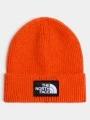 The North Face Tnf Logo Box Cuffed Beanie kötött sapka narancssárga színben 1