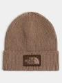 The North Face Tnf Logo Box Cuffed Beanie kötött sapka barna színben 1