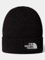 The North Face Tnf Logo Box Cuffed Beanie kötött sapka fekete színben 1