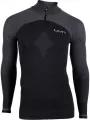UYN Man Running Alpha Shirt LG_SL Zip Up férfi rövid ujjú sport póló fekete színben 1